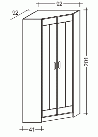 Šatní skříň LARA rohová č.2