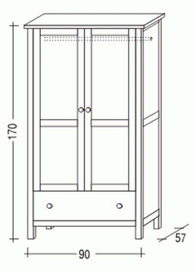 Šatní skříň Natur 57 lak č.2