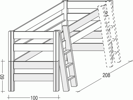 Dětská patrová postel Sendy nízká, buk bílá č.2