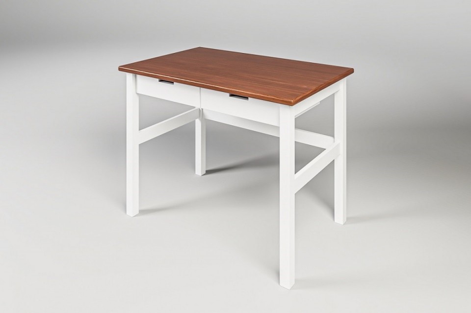 Psací stůl Mario zásuvkový bílo-hnědý