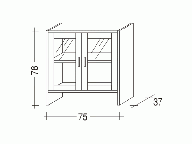 Komoda Sendy Alfa prosklená č.2