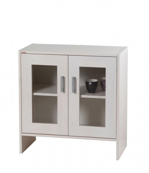 Komoda Sendy Alfa prosklená BÍLÁ