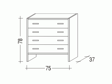 Komoda Sendy Alfa zásuvková BÍLÁ č.4