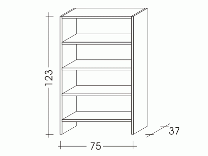 Komoda Sendy Beta policová BÍLÁ č.2