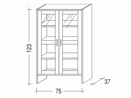 Komoda Sendy Beta prosklená BÍLÁ č.4