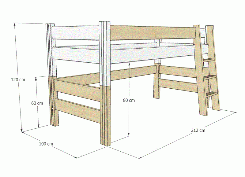 Zvyšující díl + schůdky Sendy BÍLÝ č.2