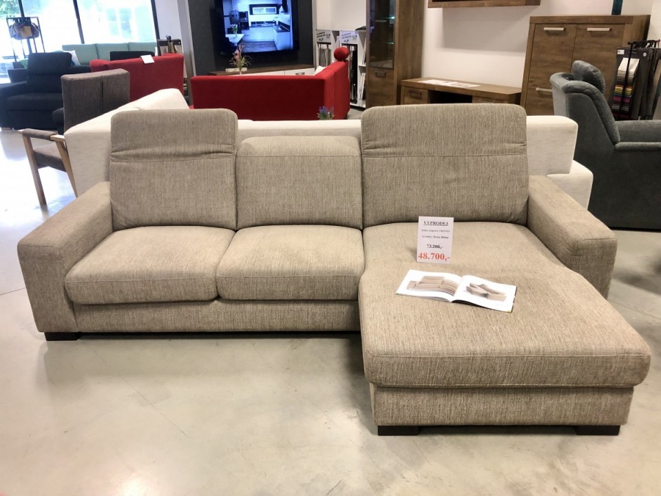 Béžová pohovka ve tvaru L - AKCE