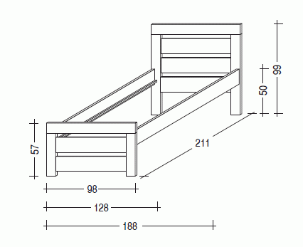 Postel Rhino I. 120 oak č.2