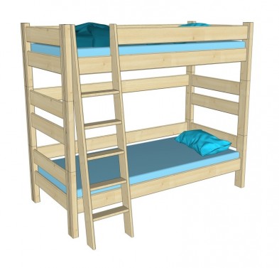 Etážová postel Sendy, výška 180 cm - Smrk č.2