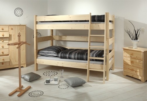 Etážová postel Sendy, výška 155 cm - Smrk přírodní č.3