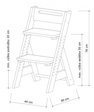 Dětská rostoucí židle ZUZU - modrá č.3