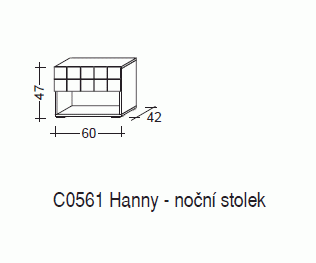 Noční stolek Hanny - Smrk č.2