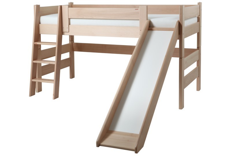 Etážová postel Sendy nízká se skluzavkou - Buk č.2