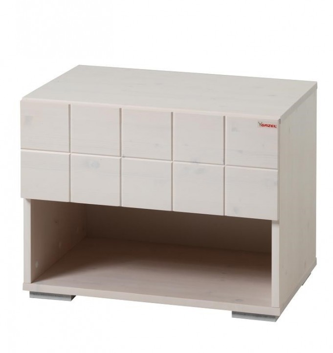 Noční stolek Hanny - Smrk/Bílá